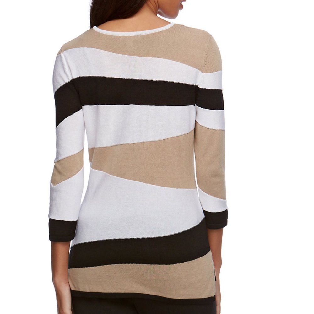 Dana Buchman Colorblock High-Low Sweater - Picture 2 of 9